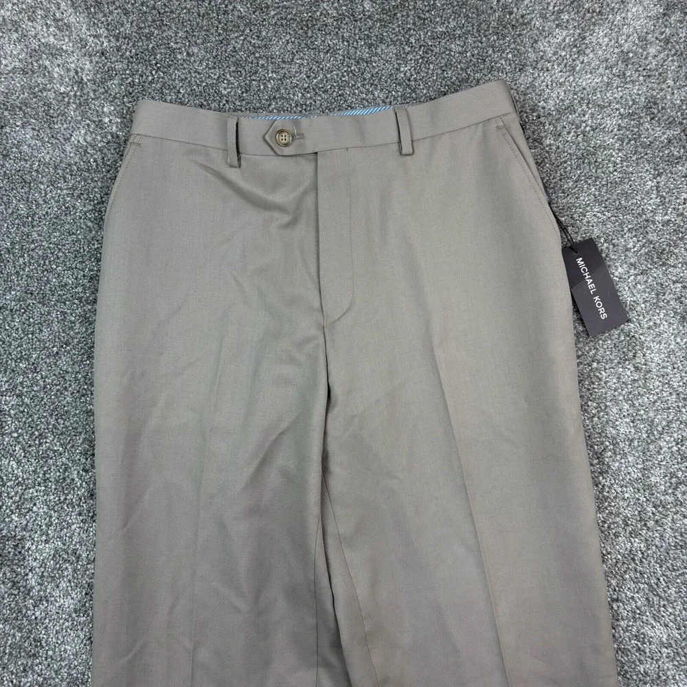 NWT‎ Michael Kors Pants Women's 28 Brown High Rise Wool Blend Straight Leg Dress